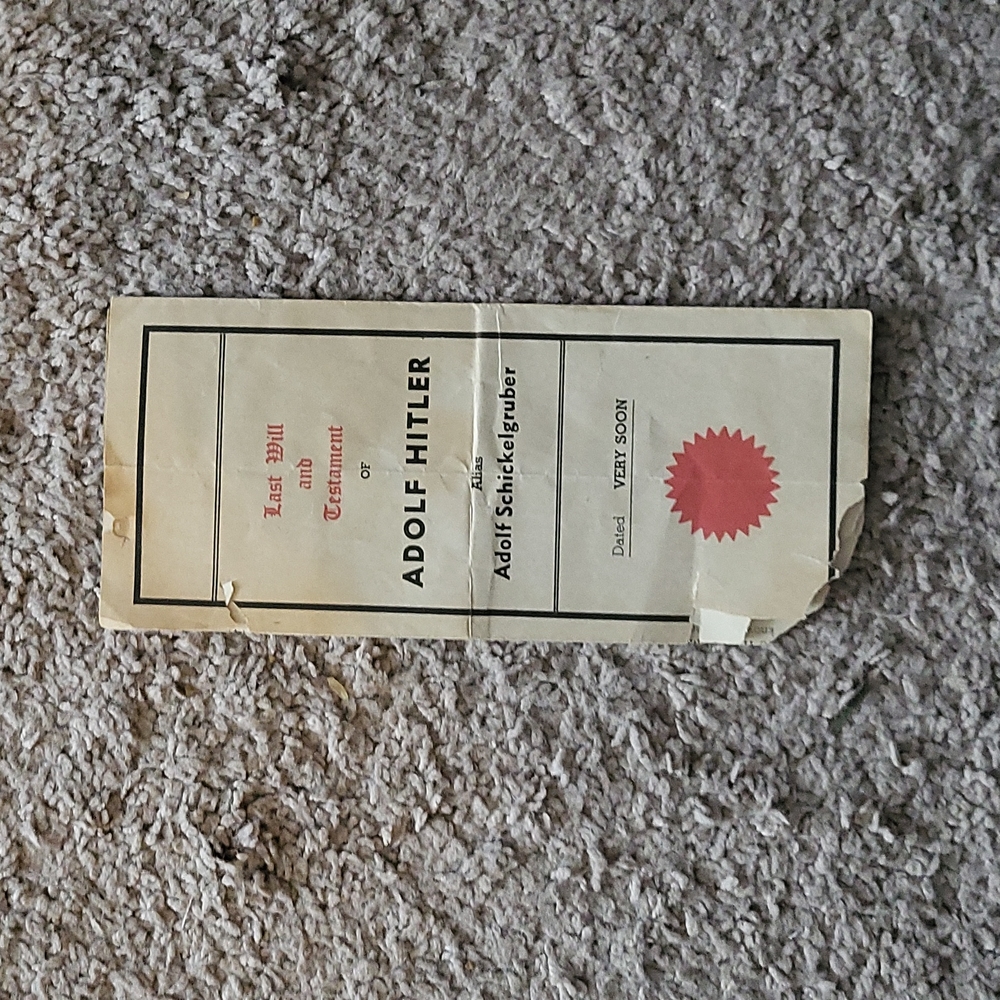 1942 Last Will and Testament of Adolf